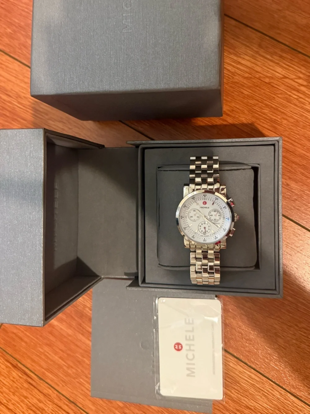 New  Michelle Silver sail watch MWO1C009001, Swiss movement Brand new never worn